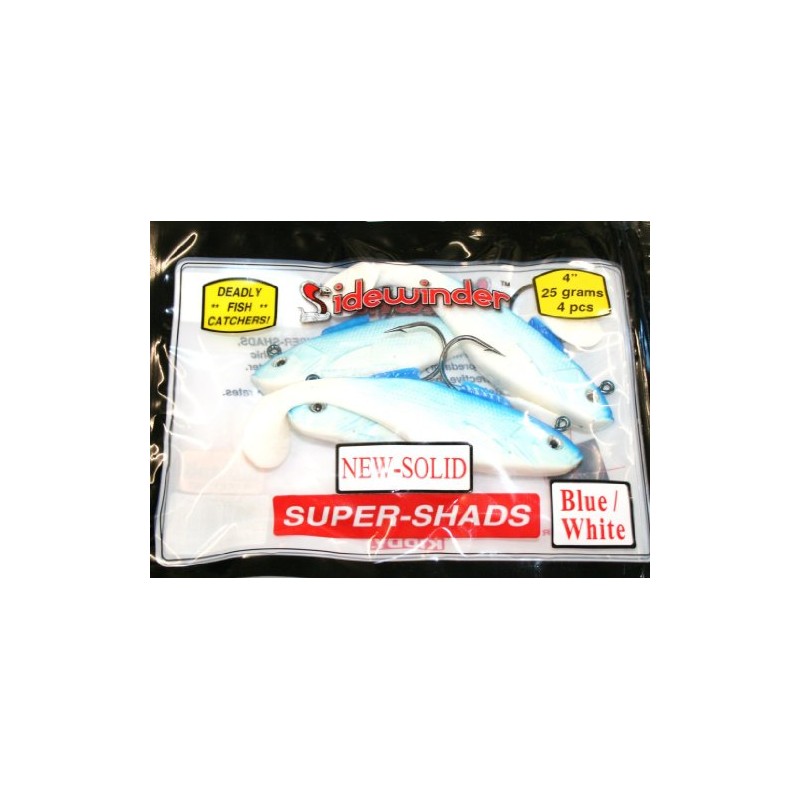 Sidewinder 4" Super Shads - 25g - Blue / White