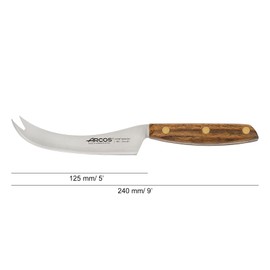 ARCOS Serie Nordika - Cheese Knife - Stainless Steel NITRUM - Size Blade 125 mm | 5 Inch Inch - Ovengkol Wood Handle 100% natural FSC - 100% Recycled Packaging