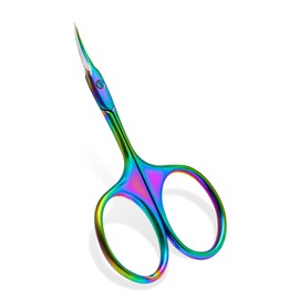 CGBE Professional Cuticle Scissors, Extra Fine with Curved Tip, Cuticle Scissors, Extra Sharp, Made of Stainless Steel, for Precise Shortening, Removal of Cuticles, Eyebrows and Eyelashes,