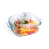 HUSANMP Clear Square Glass Casserole with Lid, Baking Dish with