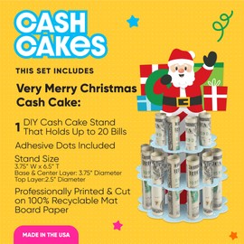 Big Dot of Happiness Very Merry Christmas – DIY Holiday Santa Claus Party Money Holder Gift – Tarta de efectivo