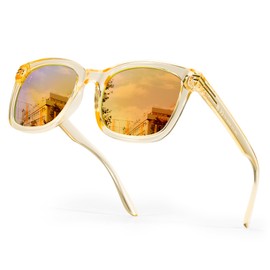 SIPHEW Polarized Mirrored Rectangle Sunglasses for Women| Trendy Designer Womens Sunglasses w UV400 Protection