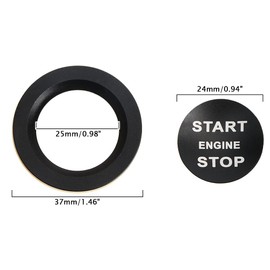 ZYHW Aluminum Push Start/Stop Engine Button Cover Trim, One Click Push Start Button Sticker Decor for Land Rover Discovery and Range Rover Sport (Black)