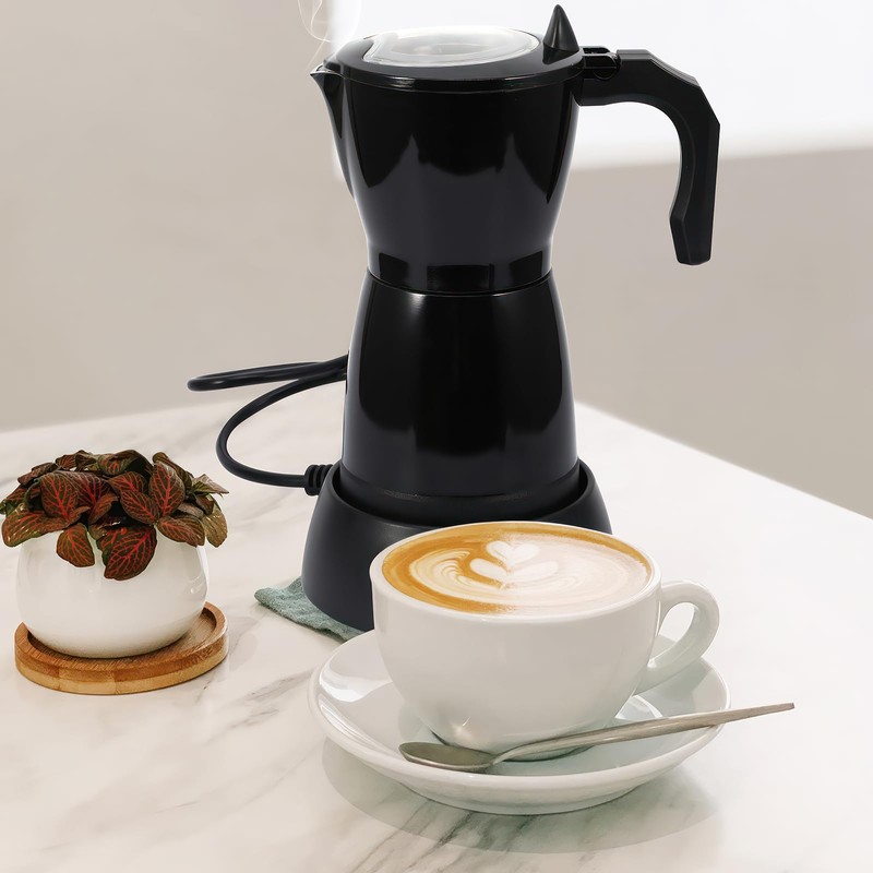 SHANGSKY Coffee Pot Electric Moka Pot 6 Cup, Espresso Coffee