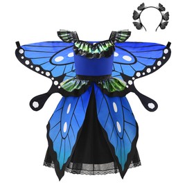 ReliBeauty Butterfly costume for children, girls with headband, 120