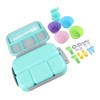 16PCS Set Bento Box Reusable 1300ml 4 Compartment Adult Lunch