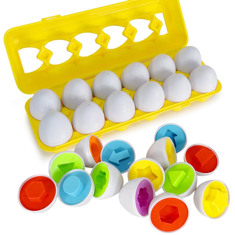 Matching Eggs Toddler Toys Color and Shape Recognition Match Toys