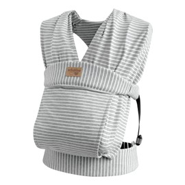 vrbabies Baby Wraps Carrier Newborn to Toddler, Kangaroo Baby Easy Wearing Wrap, Adjustable Soft Baby Holder Front Chest Sling Carriers Perfect Infant Essentials Gifts (Striped Grey, Cotton)