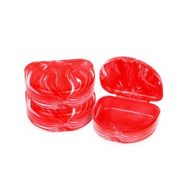 Blasting Health Red Retainer Cases - Dental Storage Container for Retainers, Mouth Guards, Aligners, Dentures, and Braces | Orthodontic, Dental Storage Box, BPA-Free | 3-Pack