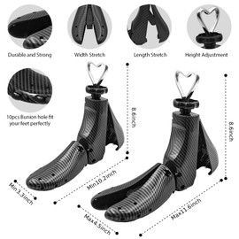 eachway Shoe Stretcher Women Men Professional Boot Stretcher Adjustable Width Length for Wide Feet (L (Wm's 11-14;men's 10-14) Black1pcs)