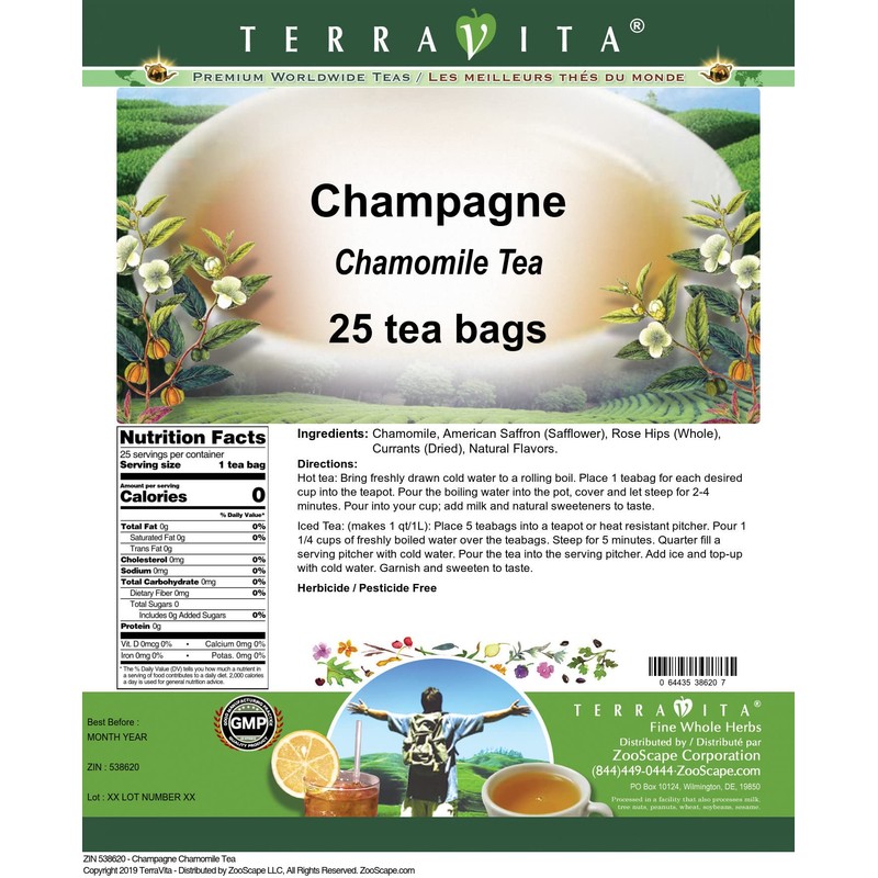 Champagne Chamomile Tea (25 tea bags, ZIN: 538620)
