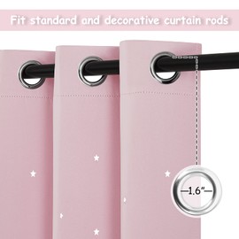 Nicetown - Cortina de habitación infantil inspirada en el espacio, diseño de estrellas centelleantes, cortinas de oscurecimiento para habitación de niños