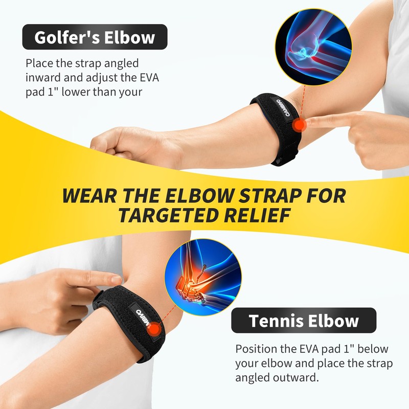 CAMBIVO 2 Pack Tennis Elbow Brace for Men & Women,