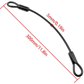 Lovelysp 12 Inch Heavy Duty Steel Loop Cable Braided Safety Cable Wire with Double Looped Ends for Outdoor Travel Home Hanging Transport 5mm Thickness -4PCS