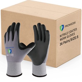 PROMEDIX P Nitrile Coated Work Gloves,MicroFoam Safety Work Gloves Men,Seamless Knit Nylon&spandex Gloves with Grip