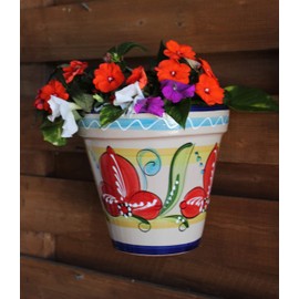 Spanish Wall Planter, Flower Pot, Planter, Wall Pocket 5.5""D