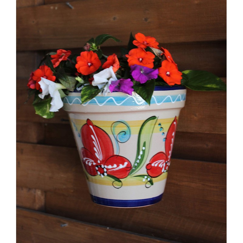 Spanish Wall Planter, Flower Pot, Planter, Wall Pocket 5.5""D