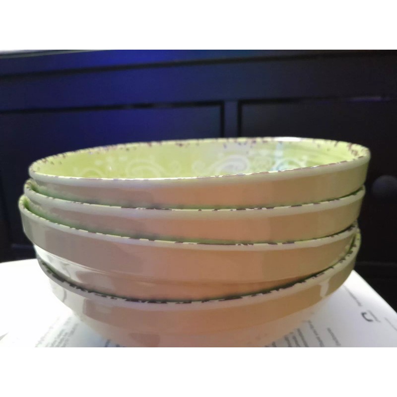 TOMMY BAHAMA 100% MELAMINE Beautiful LIME GREEN BOWLS SET OF
