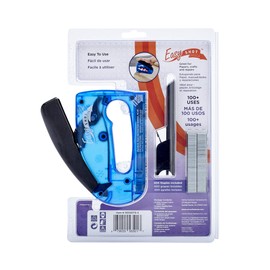 Arrow 5650DTB-6 Easy Shot Staple Gun, Manual Stapler for Decorating and Crafts, Includes Stapling base and 400 JT21 Staples, Blue