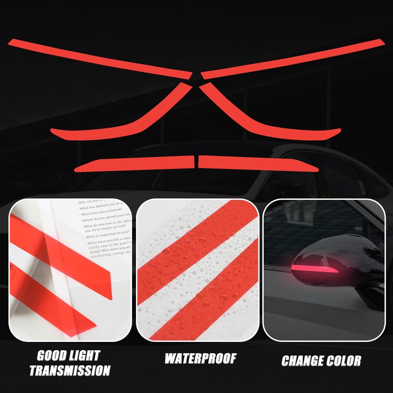 TOMALL 2 Pair Headlight Sidemarker Side Rear View Mirror Vinyl