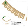 SUPVOX Hawaii Themed Linen Bunting Banner with Coconut Tree Design