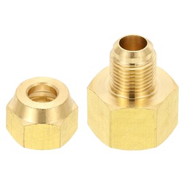 Patikil 5/8" Female x 3/8" Male Flare Connectors, 2Pcs SAE 45 Degree Brass Adapter Fittings with Nut for Air, Gas Line, Refrigeration, HVAC