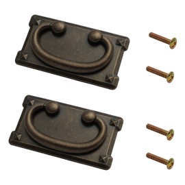 HARMAC HOUSE® 2 Pack Vintage Antique Bronze Drawer Ring Pull Handles Kitchen Cabinet Cupboard Chest of Drawer Vintage Bronze Drop Ring Pull Handles