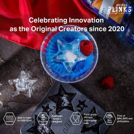 DRINKSPLINKS Ice Cube Tray Star Shaped Premium Silicone Mold Freezer Tray & Oven-Safe Meal Prep Container | Ice For Cocktails & Water Bottles | Meal Prep, Save Ingredients, Baby Food | Bartender Ice