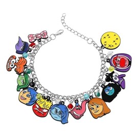 TCB Creations Inside Outs Cartoon Characters Themed Charms Metal Novelty Charm Bracelet