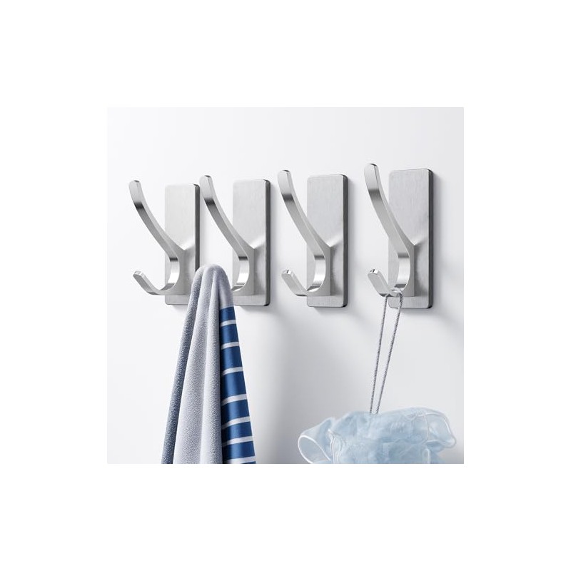 pickpiff Self Adhesive Coat Hooks for Hanging: Heavy Duty Stainless