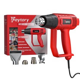 2000W Electric Hot Air Heat Gun with 4 Nozzles, Heavy Duty Hot Air Gun Kit 300℃ - 600℃ Dual-Temperature Settings, Overload Protection, Hot Air Gun Kit for Crafts, Shrink Wrapping, Paint Removing, Red