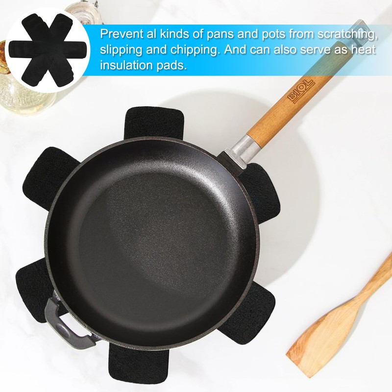 6 Piece Pot Pan Protectors for Stacking, 3 Different Size