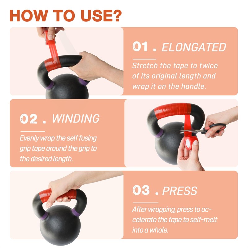 MEBMIK 2 Rolls 1IN X 10FT Grip Tape, Self Fusing