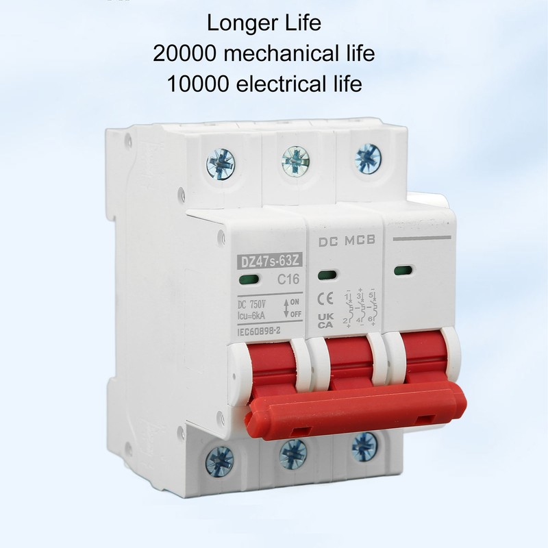 3P DC Circuit Breaker 6000A Breaking Capacity Mini Safety Circuit