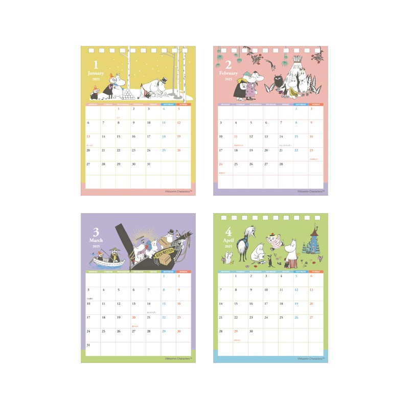 Sunstar Stationery Moomin S8521182 2025 Calendar, Tabletop, Moomin