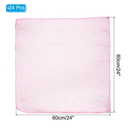 PATIKIL Dance Scarves, 24 Pcs Square Juggling Scarves 24 by 24 Inches for Play Magic Music Activity Juggling Dressing, Pink