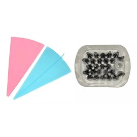SARO STORE Mangas Pasteleras De Silicon (2 Pzs) + 26 Duyas + 1 Coples