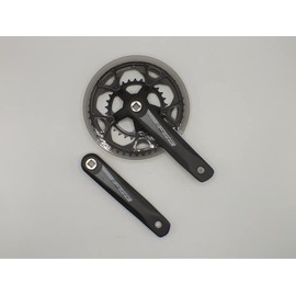 FSA Tempo Double 46/30T JIS Square Taper with Guard - Road Gravel Bike Crank Set 170mm Black