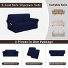 Easy-Going 5 Pieces Stretch Loveseat Cover Washable Loveseat Slipcover Set