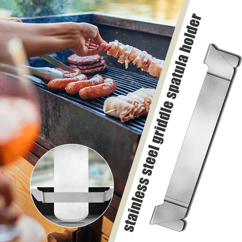 Stainless Steel Griddle Spatula Holder Durable Space Saving Griddle Rack
