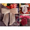 POSHNPRETTY Set of 12 Burlap Jute Pre Tied Bows On