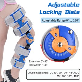 Keatifyan Hinged ROM Knee Brace with Side Stabilizers, Adjustable Post Op Knee Support Immobilizer for Rehabilitation, ACL, MCL and PCL Injury, Medical Orthopedic Support Stabilizer After Surgery