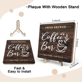 Coffee Bar Sign Plaque, Coffee Signs for Coffee Station, Vintage Coffee Sign Decor for Kitchen, Coffee Bar Accessories, Farmhouse Cafe Signorance