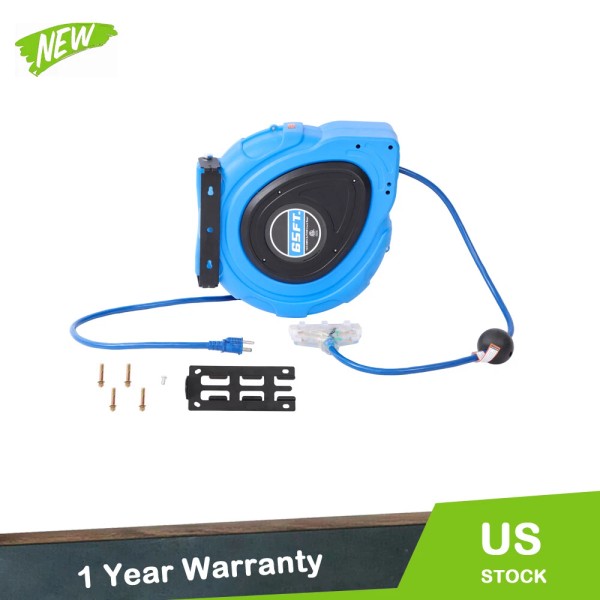 ALL-CARB Retractable Extension Cord Reel Power Cord Reel 65FT 12AWG