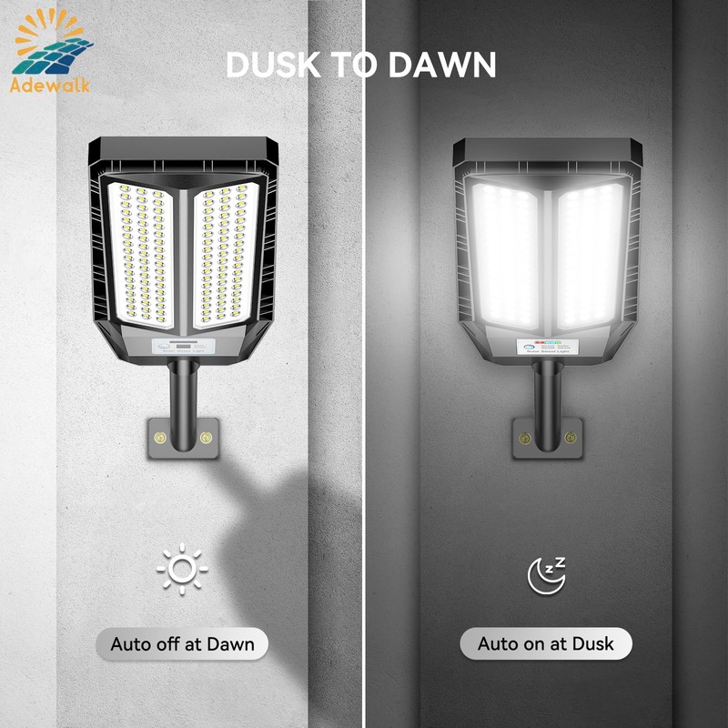 Adewalk 5000W Solar Lights Outdoor - 7000K LED Solar Street