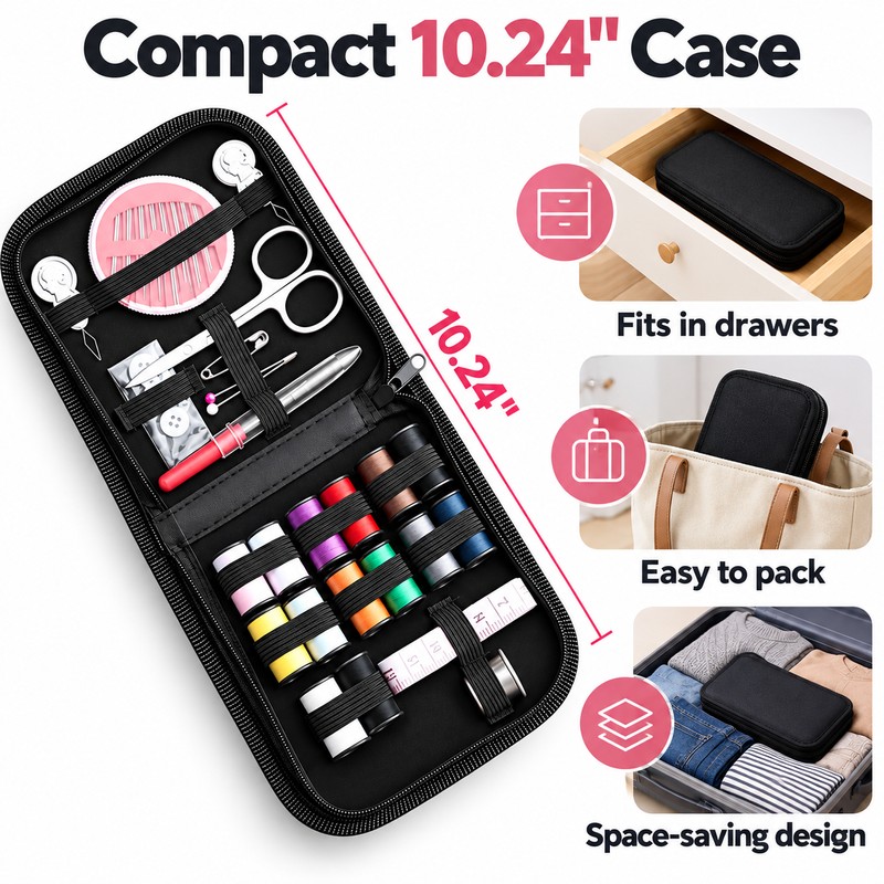 Portable Sewing Kit for Clothing Repairs – All-in-One Thread and