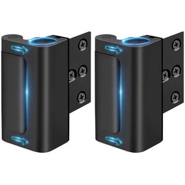 Stanz (TM) 2PCS Black Home Security Door Lock, 2 Pack Childproof Door Reinforcement Lock with 3" Screws for Inward Swinging Door, Upgraded Night Lock to Defend Your Home