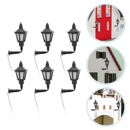 MILISTEN 6pcs Mini Street Light Model Railway Train Lamp Post Lights Outdoor Pathway Lantern Post for Dollhouse Decoration Micro Landscape Fairy Garden Lighting