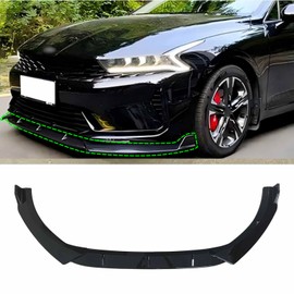 SHOWSEN 3PCS Glossy Black Front Bumper Lip Compatible with 2020-2025 KIA K5 GT GT-line Front Bumper Lip Splitter Spoiler