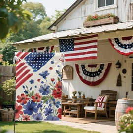 Patriotic 4th of July Garden Flag 12x18 Inch Double Sided Americana Memorial Day Independence Floral Yard Flags for Outside Summer Decor Outdoor Farmhouse Porch Decoration
